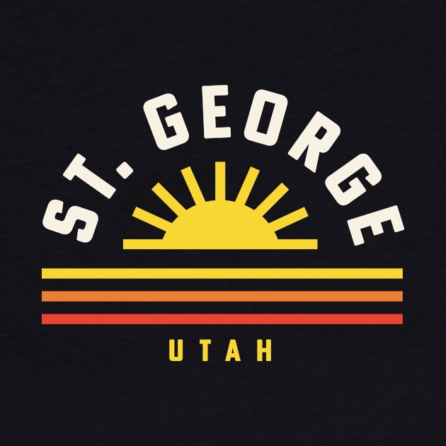 St. George Utah Retro Vintage Sunset by PodDesignShop